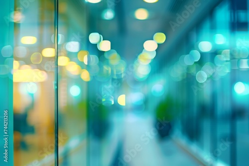 Workplace Wonders: Abstract background of a modern, blurred office - Perfect for business banners, corporate web landing pages, or celebrating International Coworking Day