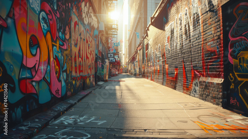 Colorful graffiti art in a Melbourne alleyway.