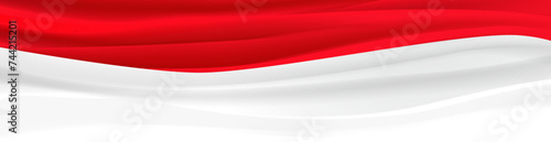 Red white indonesian flag frame border