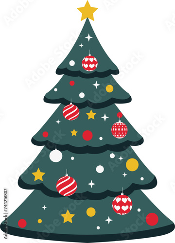 Christmas tree decoration illustration