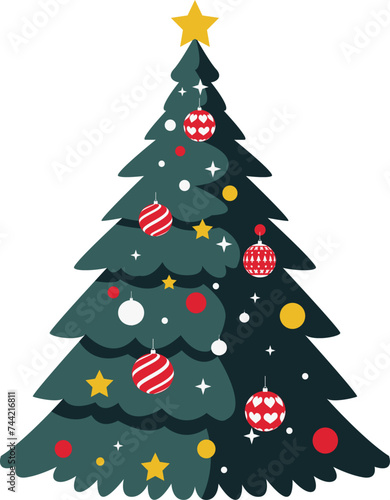 Christmas tree decoration illustration