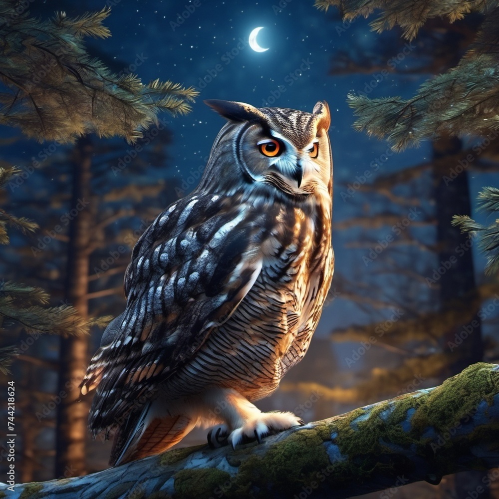 great horned owl at night great horned owl at night