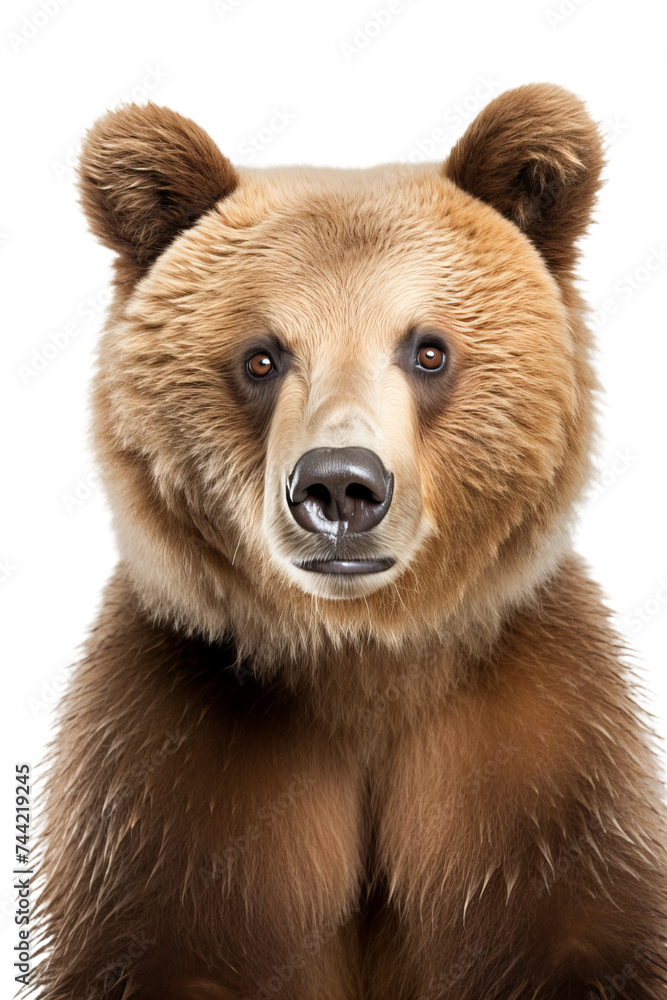 Portrait of a brown bear on a transparent background. Ursus arctos, png image Portrait of a brown bear on a transparent background. Ursus arctos, png image