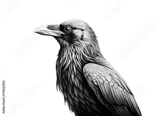 Black bird (Corvus frugilegus) isollated on the transparent background
