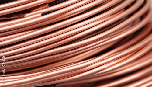 Electrical installation material, copper cable wire close-up