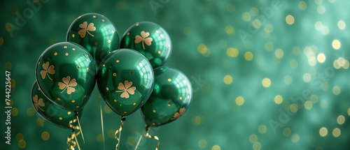 Wallpaper Mural St. Patrick's Day greeting card with balloons on a green background with copy space for text Torontodigital.ca