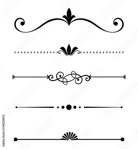 Set of ornamental decorative element and divider hand drawing collection