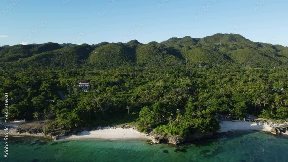 White Beach Secret Beach Spot at Southeast Asian Tropical Beach Philippines sea Skyline Landscape, Summer Pristine Water White Beach Secret Beach Spot at Southeast Asian Tropical Beach Philippines sea Skyline Landscape, Summer Pristine Water