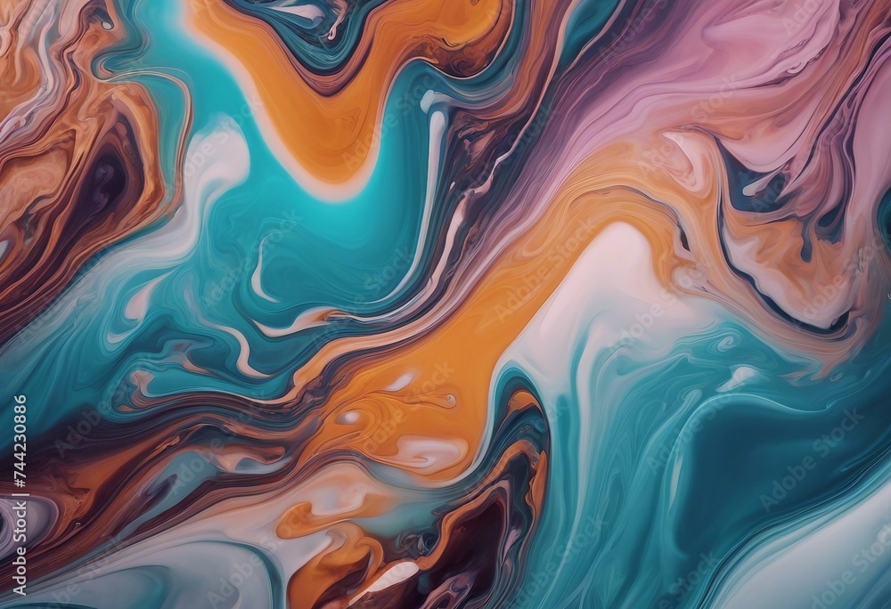 Fluid Art Abstract colorful background wallpaper Mixing paints Modern art Marble texture smooth mix of colors