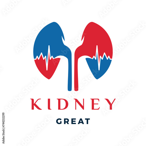 Kidney Icon Logo Design Template