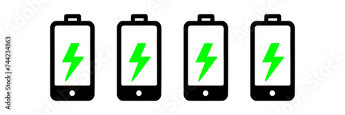 Battery charging point, charge indicator. Level Battery Energy powerfully full. Power low up status batteries logo. Charge level empty loading. Alkaline tags. Electric e bike or car icon. mobile plug.