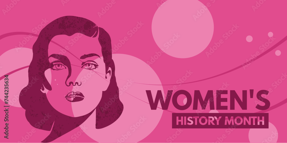 Women's History month- banner, vector, illustration	