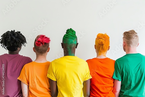 LGBTQ Pride relaxed. Rainbow stil de grain yellow colorful roll diversity Flag. Gradient motley colored support LGBT rights parade festival spanish viridian diverse gender illustration
