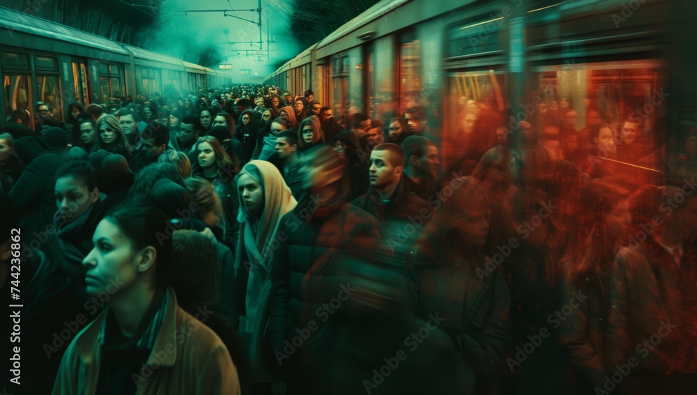 crowded place. busy people in hurry. crowded place. busy people in hurry.