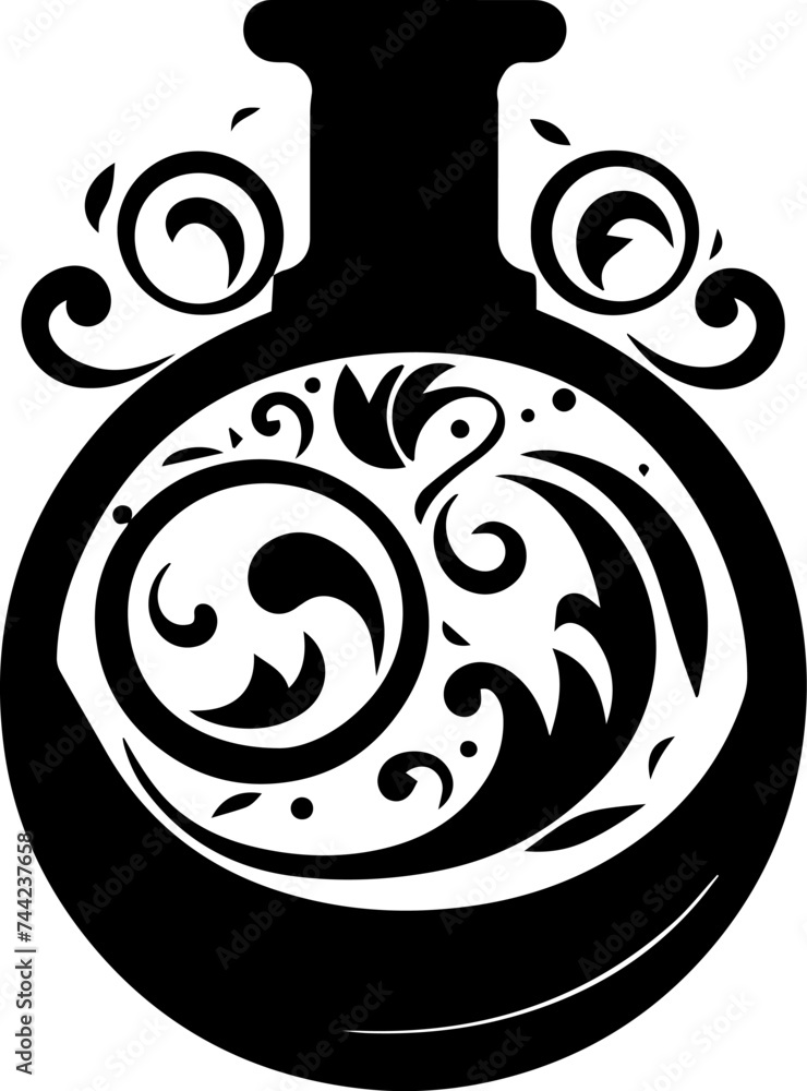 Digital illustration of a magical potion jar on a white background Digital illustration of a magical potion jar on a white background