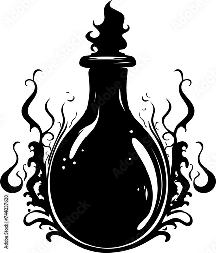 Digital illustration of a magical potion jar on a white background