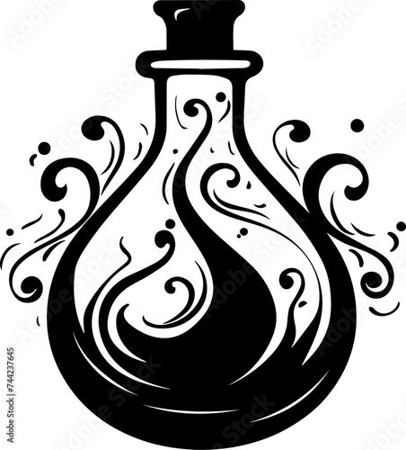 Digital illustration of a magical potion jar on a white background
