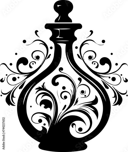 Digital illustration of a magical potion jar on a white background