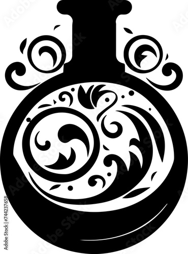 Digital illustration of a magical potion jar on a white background