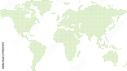 緑のドットの世界地図