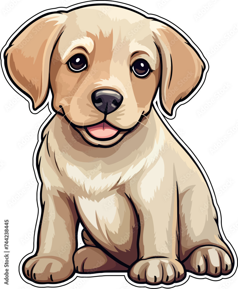 Illustration of an adorable Labrador Retriever, with a white background Illustration of an adorable Labrador Retriever, with a white background