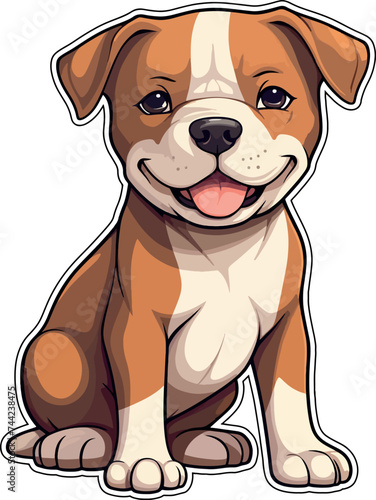 Illustration of an adorable Staffordshire Terrier with a white background