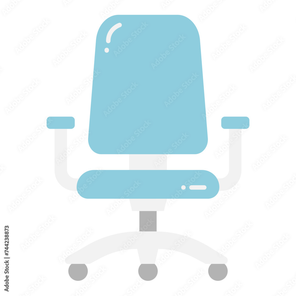 Illustration of Office Chair design Flat Icon Illustration of Office Chair design Flat Icon