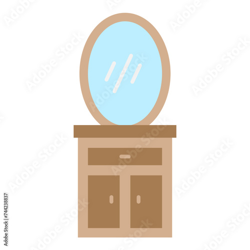 Illustration of Dressing Table design Flat Icon