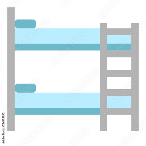 Illustration of Bunk Bed design Flat Icon