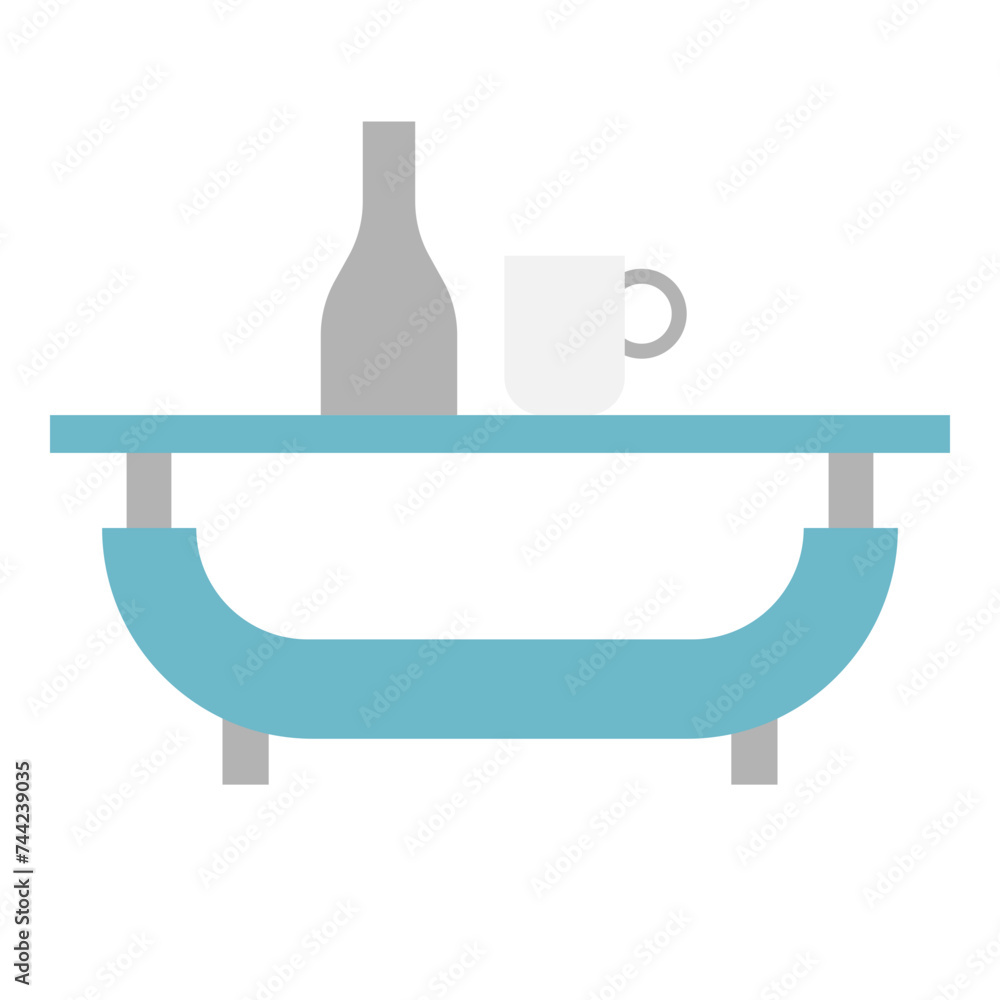 Fototapeta premium Illustration of Living Room Table design Flat Ico