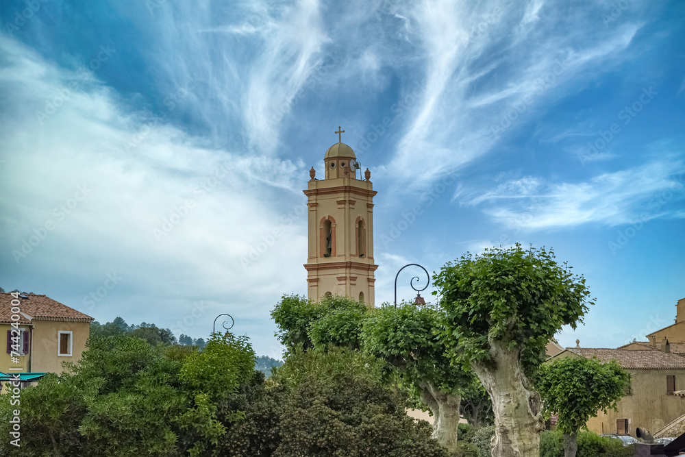 Obraz premium Piana in Corsica, the church 