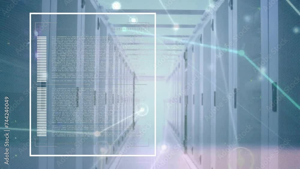 Animation of digital data processing over computer servers Animation of digital data processing over computer servers