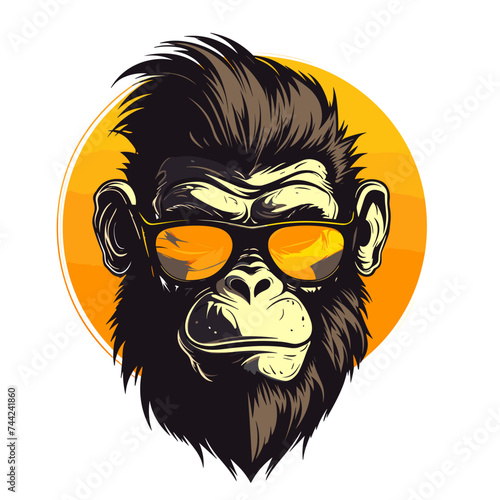 monkey in sunglasses. Vector illustration for your design