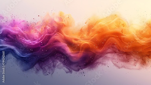 colorful paint splatter on a background, in the style of light yellow and dark violet, enchanting watercolors, abstraction. Generative AI photo
