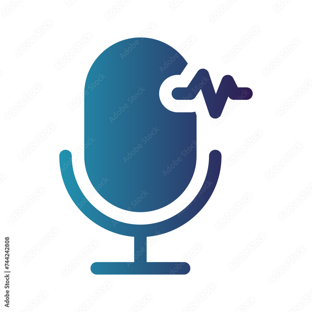 microphone flat gradient icon microphone flat gradient icon