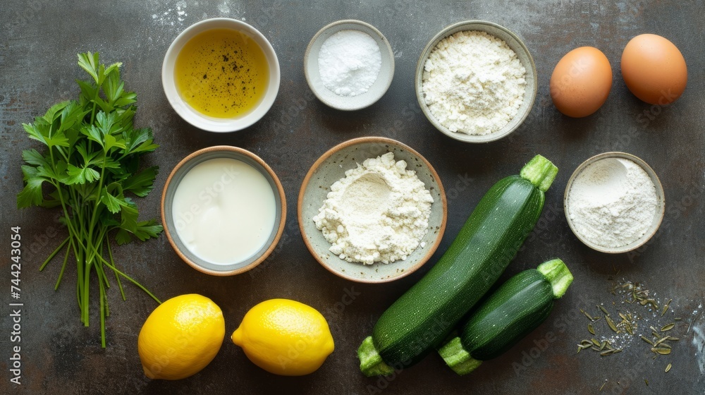 ingredients to make a zucchini dessert. generative ai ingredients to make a zucchini dessert. generative ai