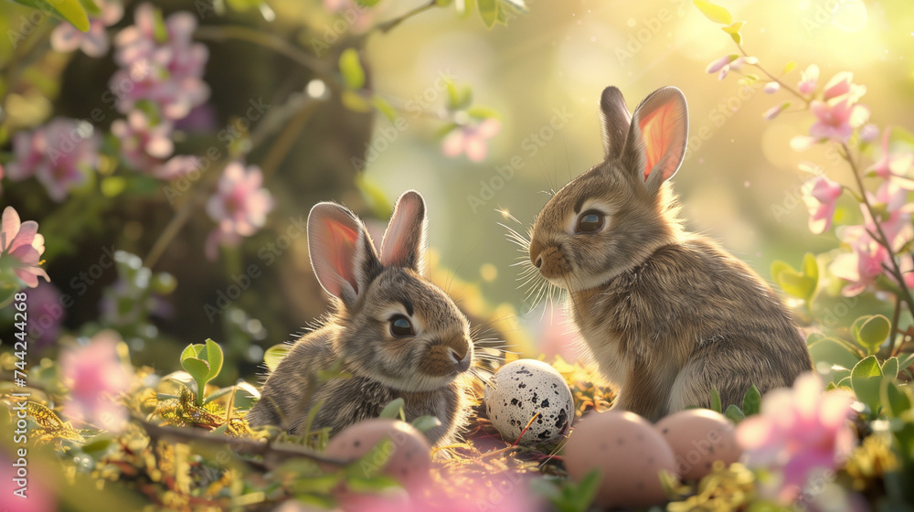 easter bunny and easter eggs easter bunny and easter eggs