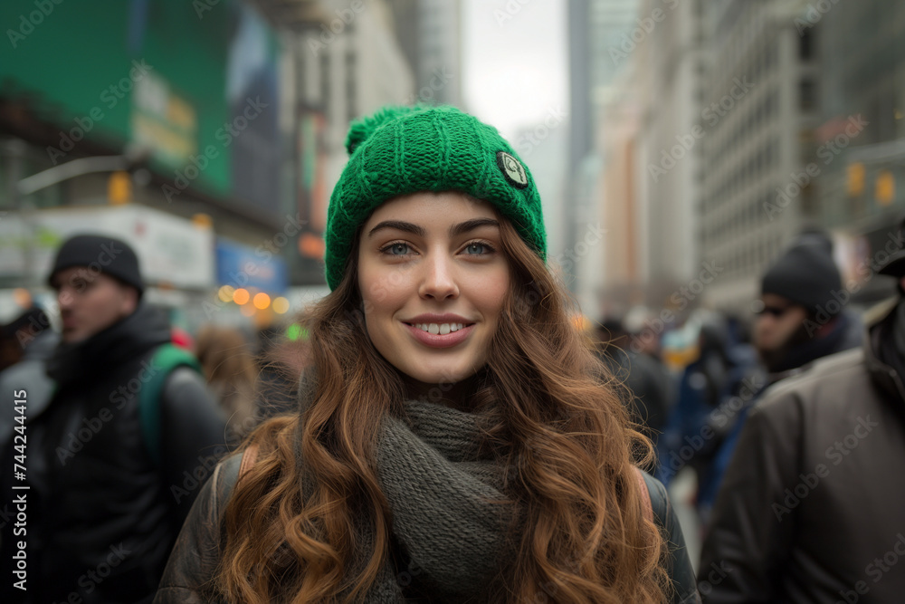 Beautiful Irish girl, young woman, with red hair, looking at the camera, smiling charmingly Beautiful Irish girl, young woman, with red hair, looking at the camera, smiling charmingly