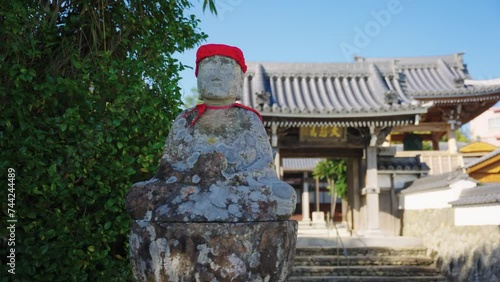 Jizo Statue outside Temple in Osatsu Town, Toba Japan 4k photo