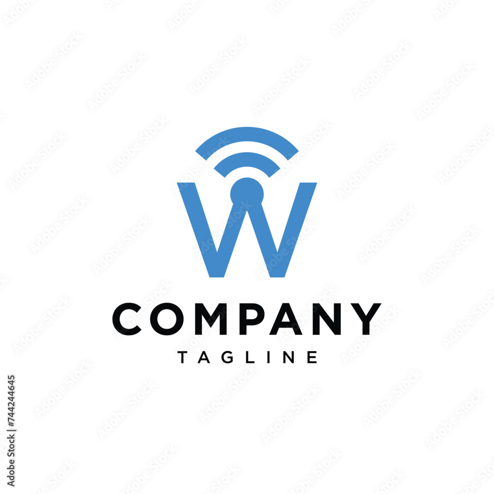 Letter W Signal Logo icon vector template eps Letter W Signal Logo icon vector template eps