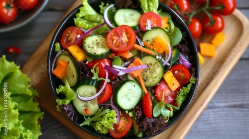 Fresh vegetable salad generative ai