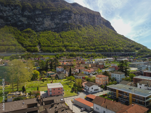 Porlezza small town on Lake Lugano, Italy photo