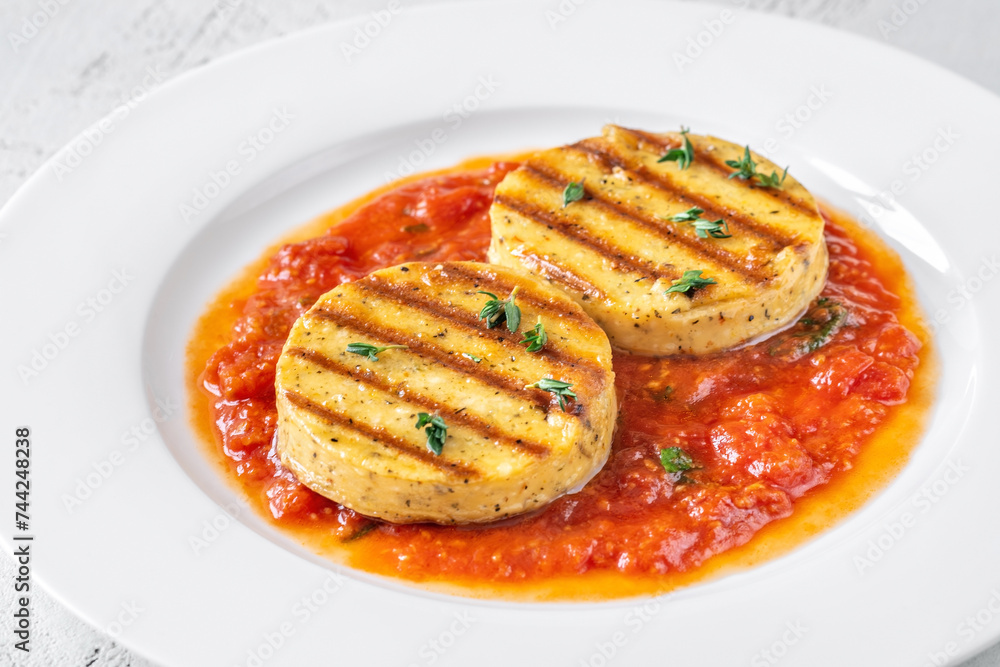 Grilled cheese with tomato sauce