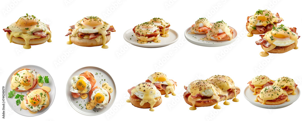 Eggs Benedict set collection in 3d png transparent using for presentation. Eggs Benedict set collection in 3d png transparent using for presentation.