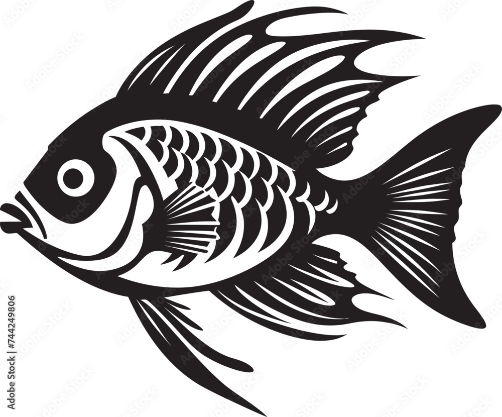 Enigmatic Ecosystems Black Vector Fish Art Aquatic Aesthetics Vector Tropical River Fish Renderings in Black Enigmatic Ecosystems Black Vector Fish Art Aquatic Aesthetics Vector Tropical River Fish Renderings in Black