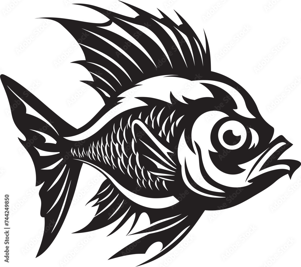 Mystical Marine Life Black Vector Fish Sketches Tranquil Tropics Vector Tropical River Fish Art in Black Mystical Marine Life Black Vector Fish Sketches Tranquil Tropics Vector Tropical River Fish Art in Black