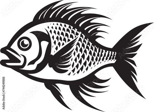 Swimming in Style Vector Tropical River Fish Clip Art Fauna Finesse Black Vector Tropical River Fish Set