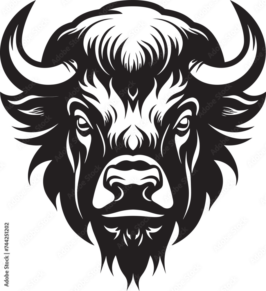 Black Bison Where Power Meets Grace The Guardian of the Plains Vector Bison Icon
