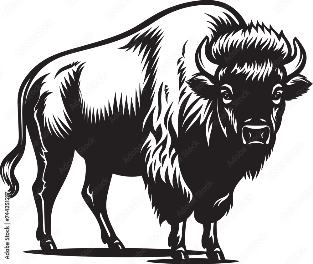 The Guardian of the Plains Vector Bison Icon The Undying Spirit Black Bison Logo Design