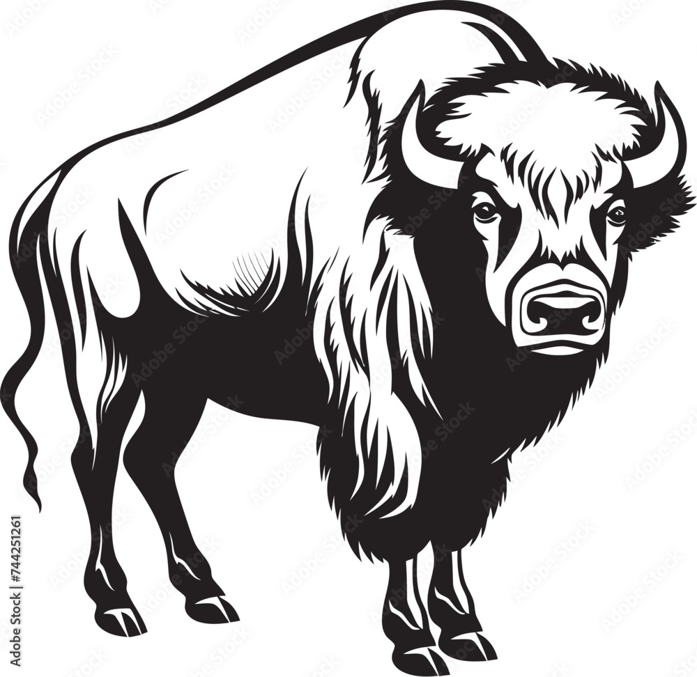 Black and Proud The Bison Logo Design Bison Buzz A Vector Icon with Bite